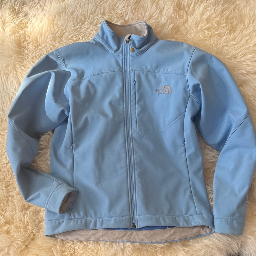 Awesome The North Face Sky Blue Softshell Jacket Sz M
